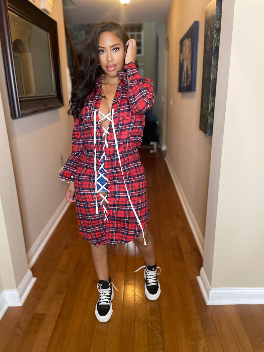 Plaid looks top After5 Clothing