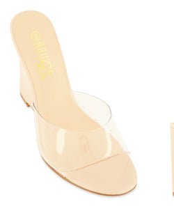 Nia wedge in clear/nude