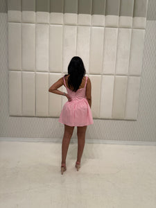 Pretty lady dress in pink