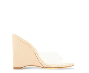 Nia wedge in clear/nude