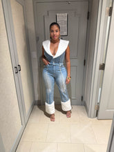 Load image into Gallery viewer, Denim &amp; fur jumpsuit