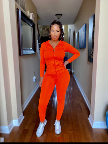 Out and about set in orange