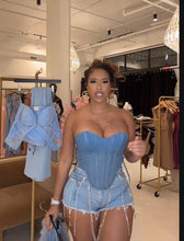 Load image into Gallery viewer, Push up denim corset