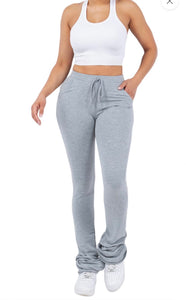 Stacked sweats in gray