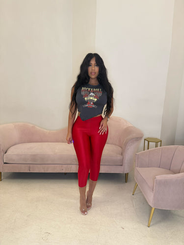 Heather capris in red