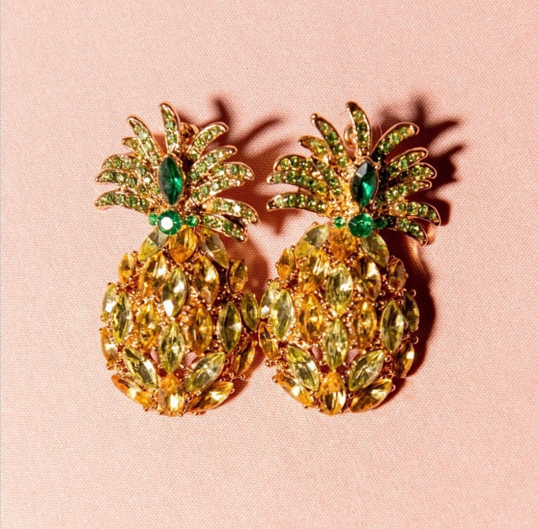 Emerald pineapple earrings