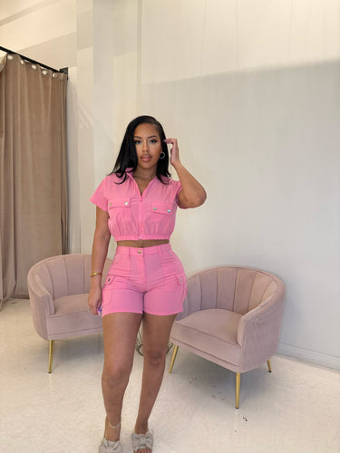 Summer short set in pink