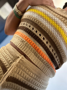 Knit short set in tan
