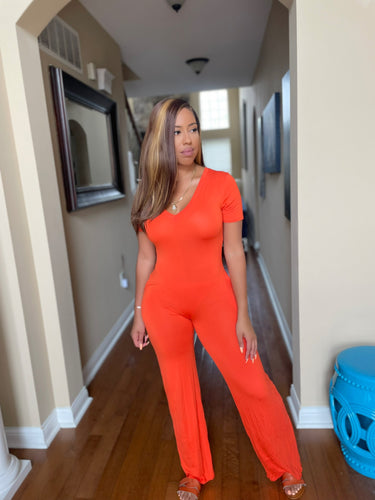Around Town Jumpsuit in Orange