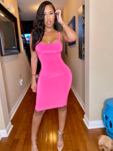 South Beach Dress in Neon Pink