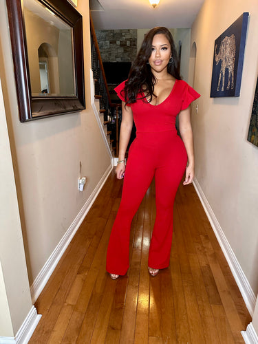 Never basic jumpsuit in red