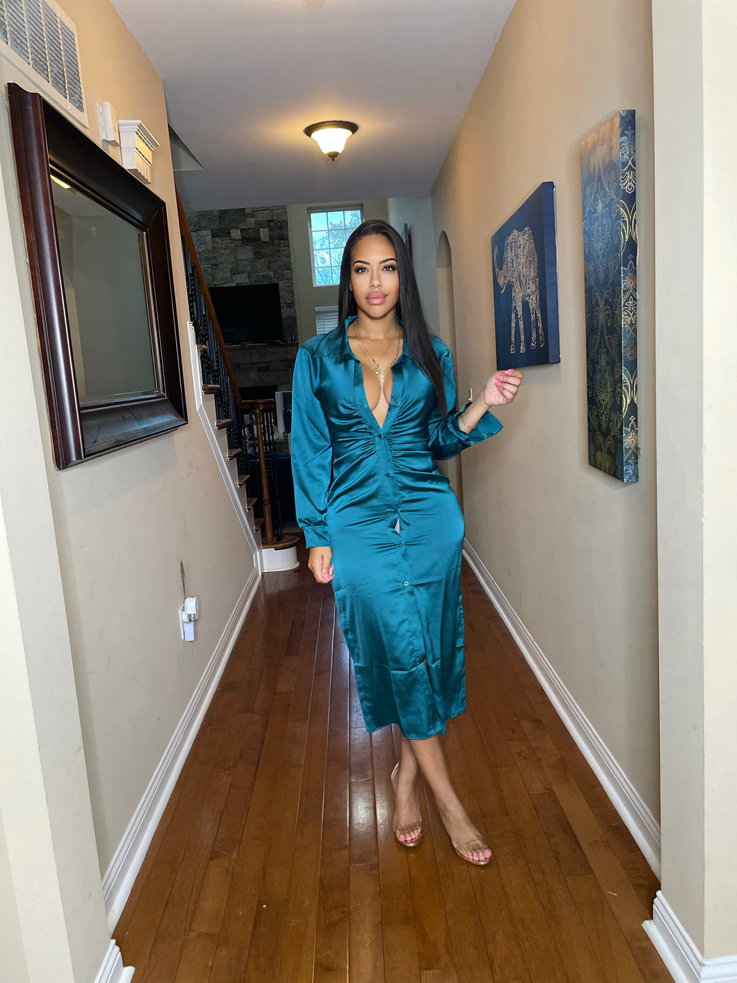 Malley dress in turquoise