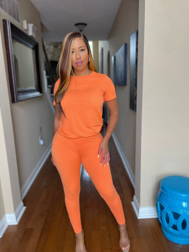 Basic Legging Set in Orange