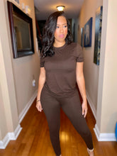 Load image into Gallery viewer, Basic legging set in Chocolate