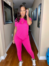 Load image into Gallery viewer, Basic Legging set in bright pink