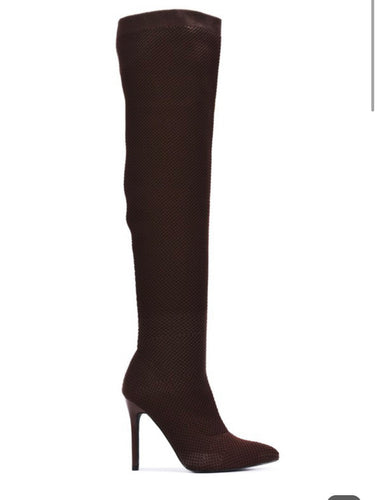 Erin Over the Knee boot in chocolate