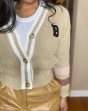 Load image into Gallery viewer, Letterman sweater in tan